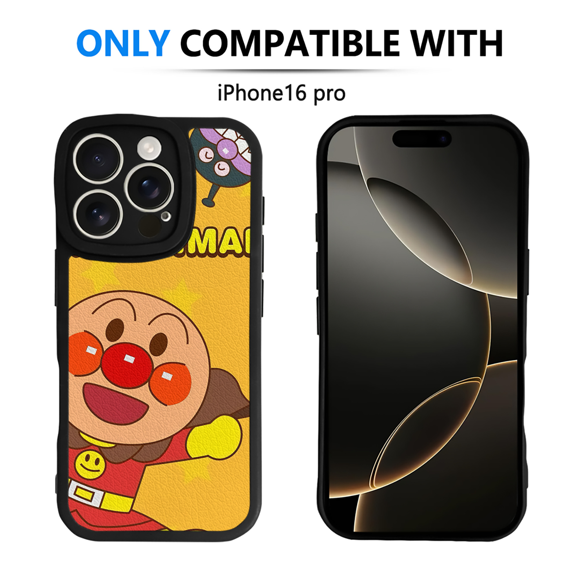 （画像用） アンパンマン Anpanman 【iPhone 16シリーズ対応】シリコンスマホケース（レザー調） 材質：シリコン